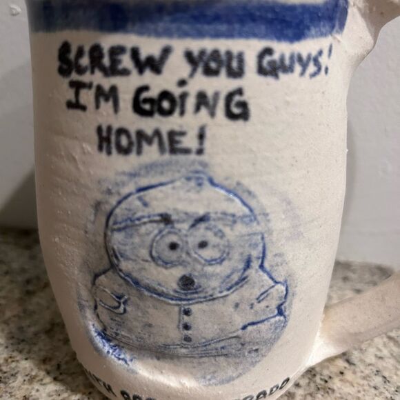 Eric Cartman studio clay art coffe mug “ screw you guys I’m going home” new - Picture 4 of 8